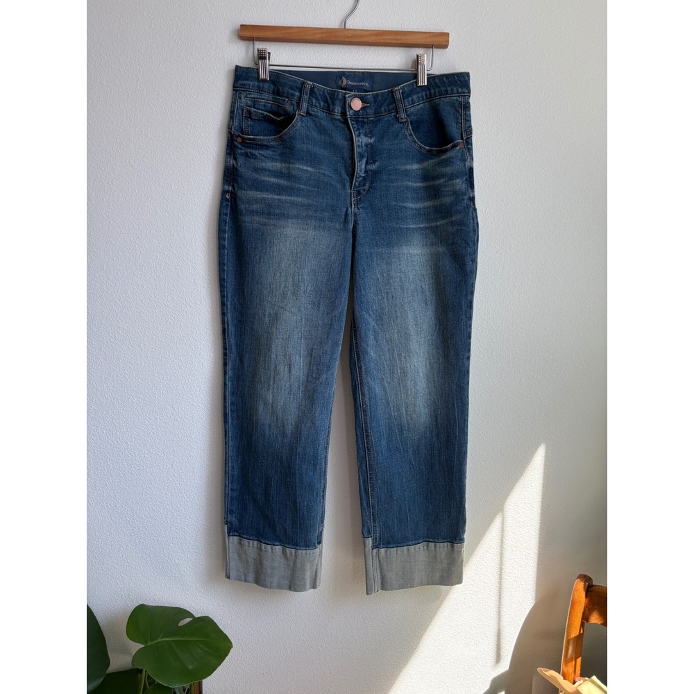 Democracy Boyfriend Cuffed Jeans Ankle Medium Wash Blue Size 12